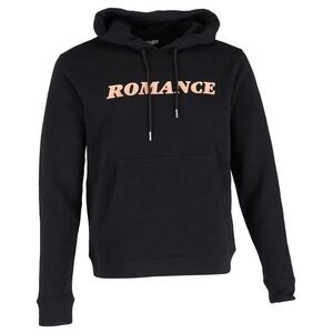 Sandro Black Hoodie with Pink Romance Print